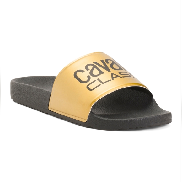 CAVALLI CLASS Women's Comfort Slides, 38/7.5, Black/Gold, New - Picture 5 of 8